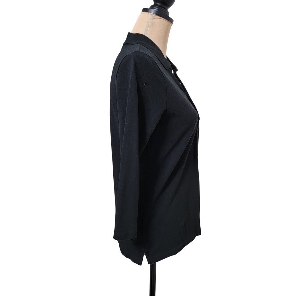 Lauren Ralph Lauren Size M Black 3/4 Sleeve Polo Shirt, Gently Used Condition - Picture 6 of 12